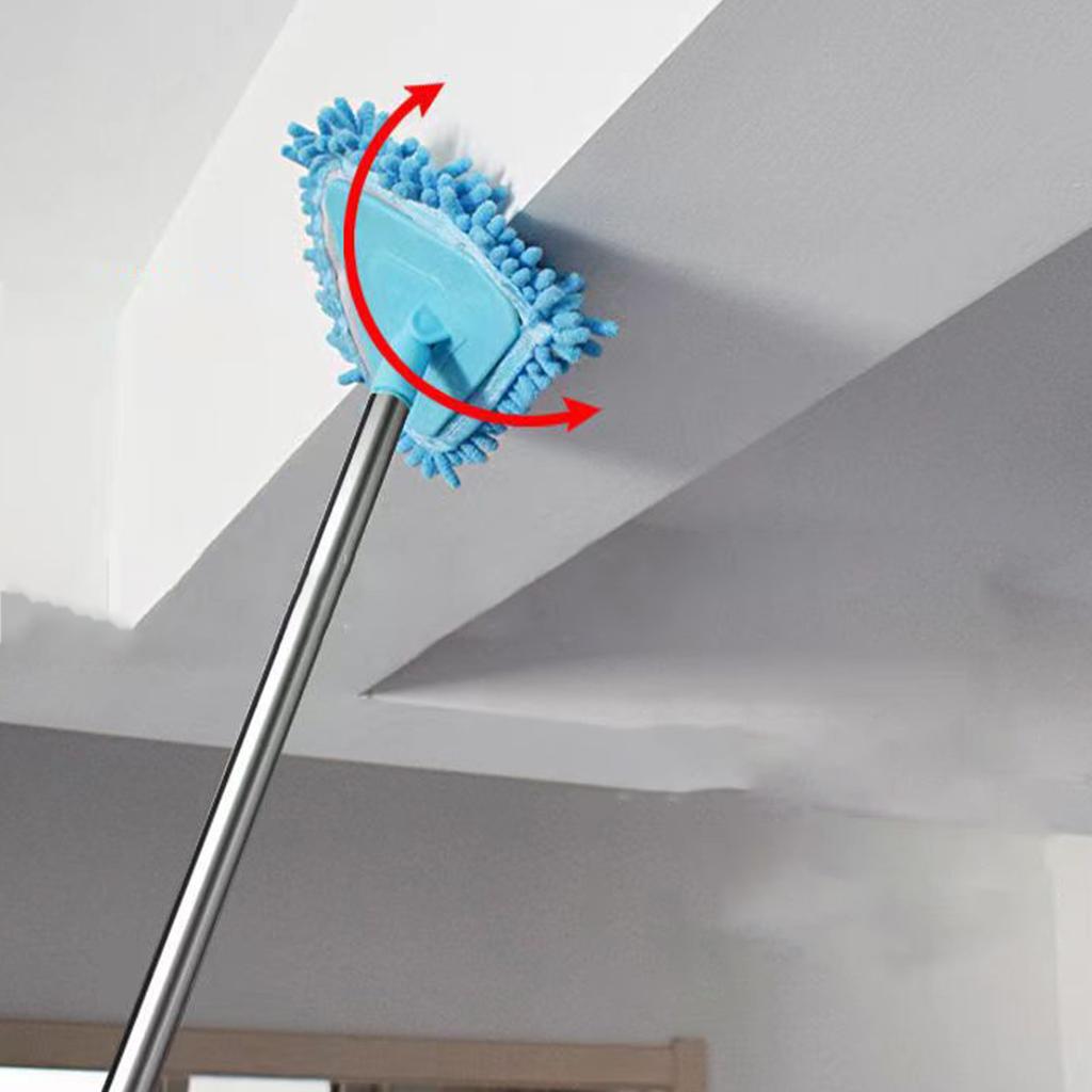 Треугольная швабра для уборки с возможностью вращения на 180 градусов, регулируемая треугольная швабра с длинной ручкой
