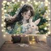 Series of Cute Girl Illustration Background Curtains - Bedroom Wall Curtains for Bedhead Decoration