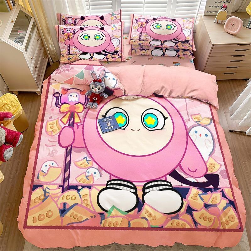 Cartoon eggy party 3D-gedrucktes Bettwäscheset Spiel Bettbezug Kissenbezüge für Mädchen Jungen Geburtstagsgeschenk