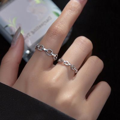 Hip Hop Persönlichkeit Twist Offener Ring Damen Trendy Retro Atmosphärische Mode Vielseitiger Geometrischer Ring