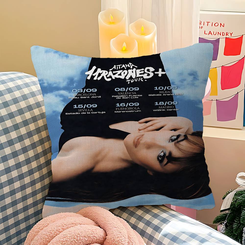 Sängerin A-Aitana Ocaña Büro Kissen Kissenbezug Auto Kissenbezug 45x45CM Lendenkissenbezug Sofa Kissenbezug