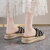 Thick-soled slippers women's summer outer wear with skirts new soft-soled beach pearls heightened one-word cool slippers