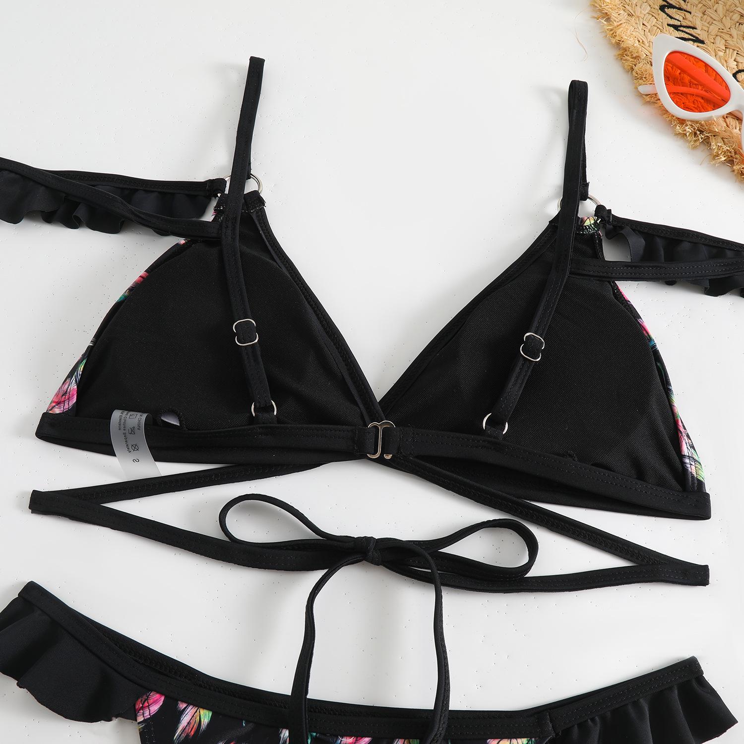 

Женский купальник бикини халтер премиум-класса: Сексуальный купальник на завязках для пляжного отдыха S чёрный