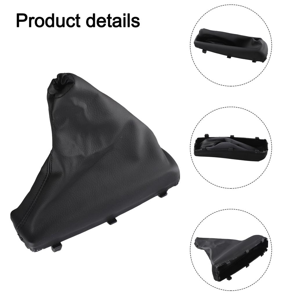 Custom Fit Black Leather Parking Handbrake Gaiter For Vehicle Interiors