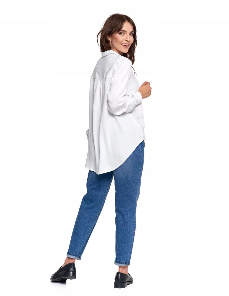 Women's Viscose Shirt Oversize Long Back Elegant MORAJ 4XL/5XL WHITE