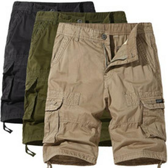 Men's Large Camouflage Multi-Pocket Loose Work Shorts