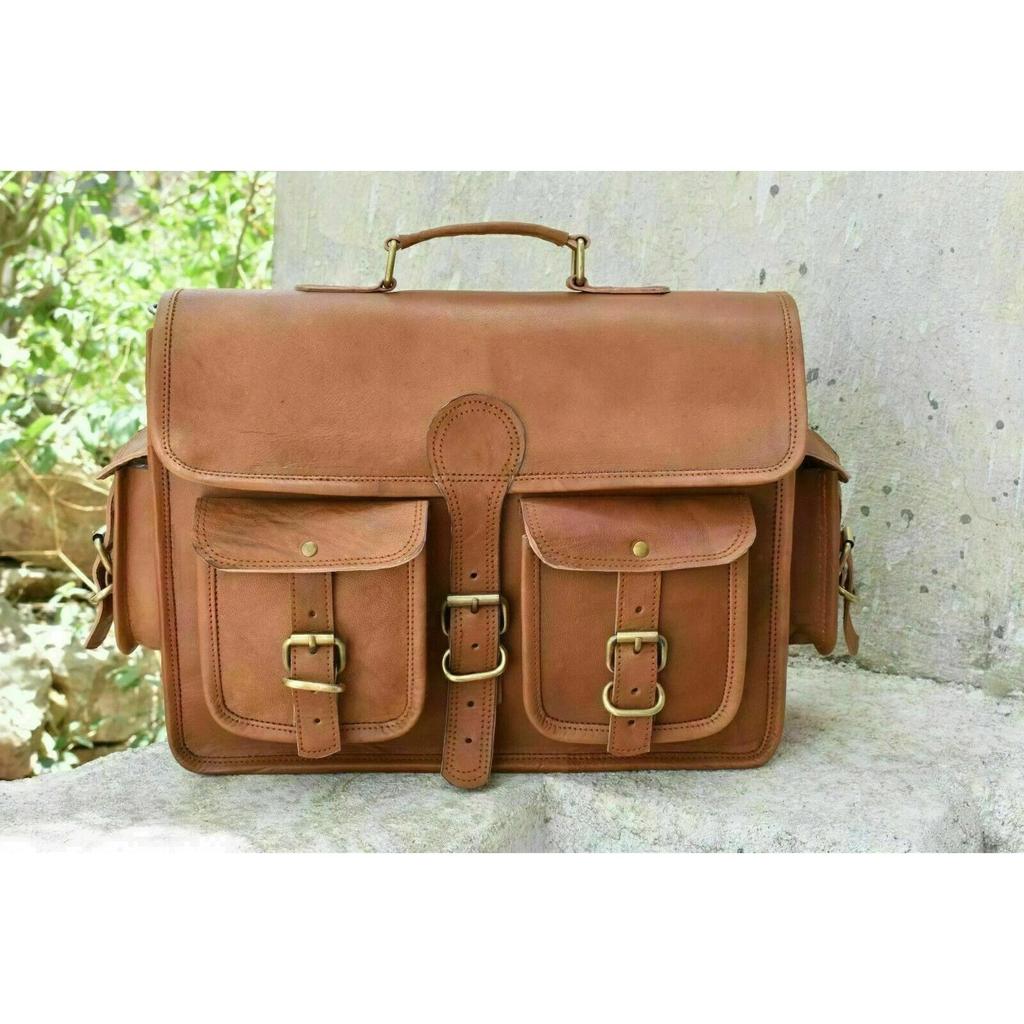 Leather Vintage Messenger Shoulder Satchel Laptop Briefcase Bag Branded New Men