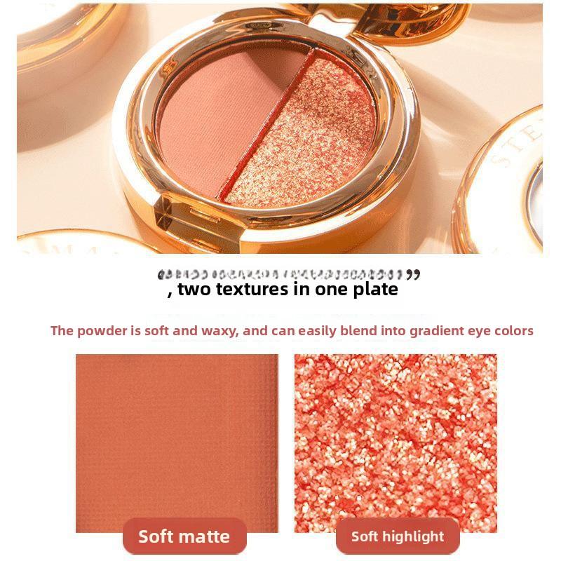 Two Tone Eyeshadow Super Fire Pumpkin Earth Matte Golden Glitter Mashed Potato Eyeshadow