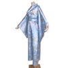 Costume Kimono Japonais Floral Geisha Yukata Long Peignoir Traditionnel Asiatique Déguisement Peignoir Pyjama Ceinture Tenue [HONGFU] (M, L10-Bleu)