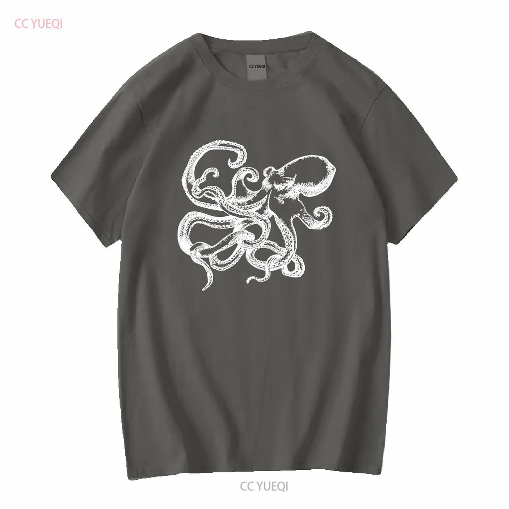 Octopus Ink Drawing Kraken T Shirt Various Sizes Colours Vintage Washed Graphic Casual Slightly Fashion Homme Designer Clothes
