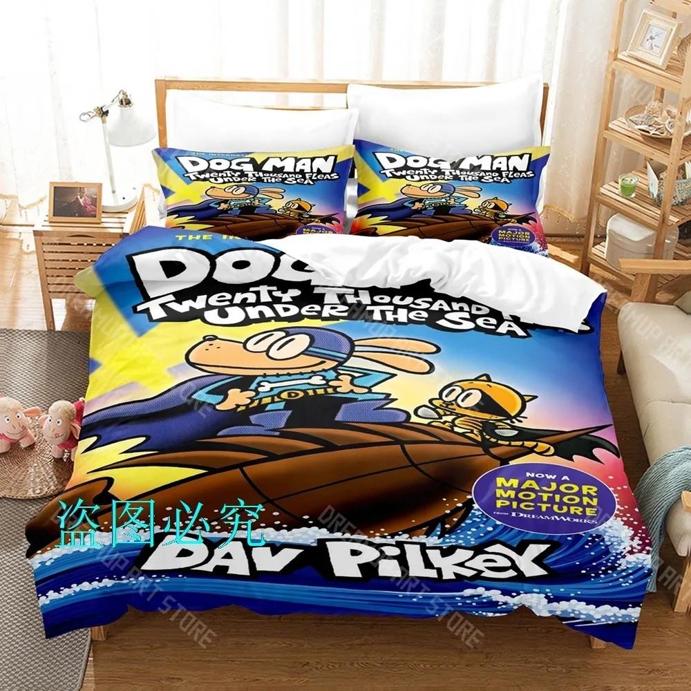 3D Print DOG MAN Cartoon Bedding Set Single Twin Full Queen King Size Bed Set Adult Kid Bedroom Duvetcover Sets