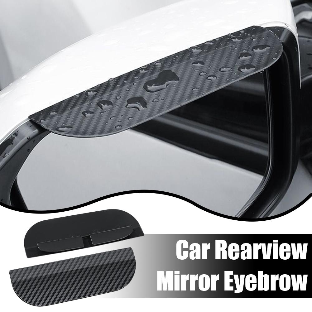 Auto Rückspiegel Regen Augenbraue Kohlefaser Sonnenblende Schattenspender Schutz Klare Sicht Regen Auto Spiegel Organizer Zubehör