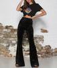 2026 Spring/Autumn Women's High-waisted Micro-flare Velvet Trousers - European & American Fashion