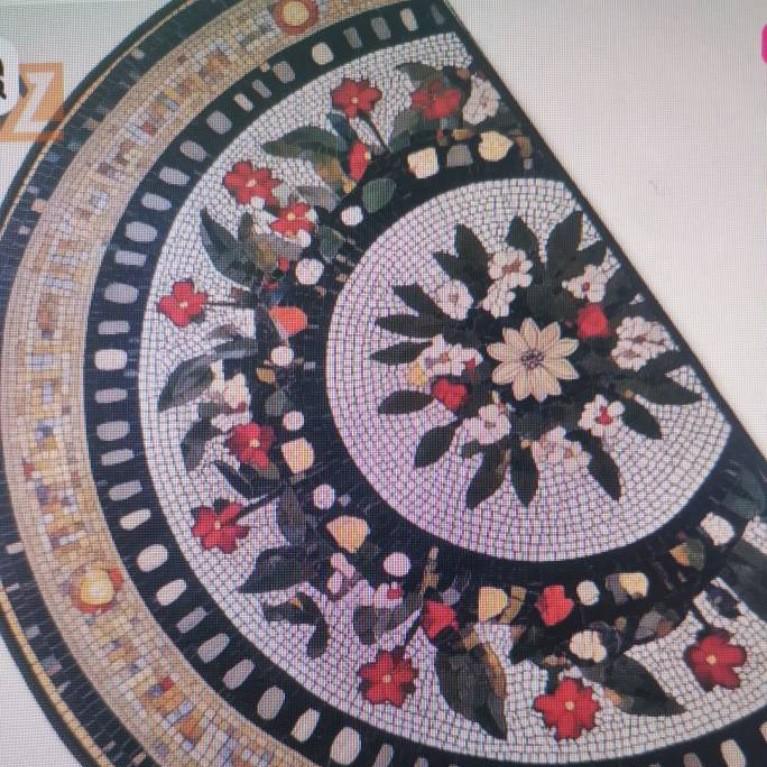 Retro American Semicircle Dirt-Resistant Easy-Clean Crystal Velvet Doormat