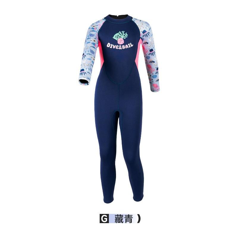 Kids 2.5mm Neoprene Wetsuit Girls Full Body Warm Suit Snorkeling Surfing Cold Water Swimming