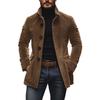 Men's Solid Color Stand Collar Cardigan Suit Windbreaker for Spring/Autumn