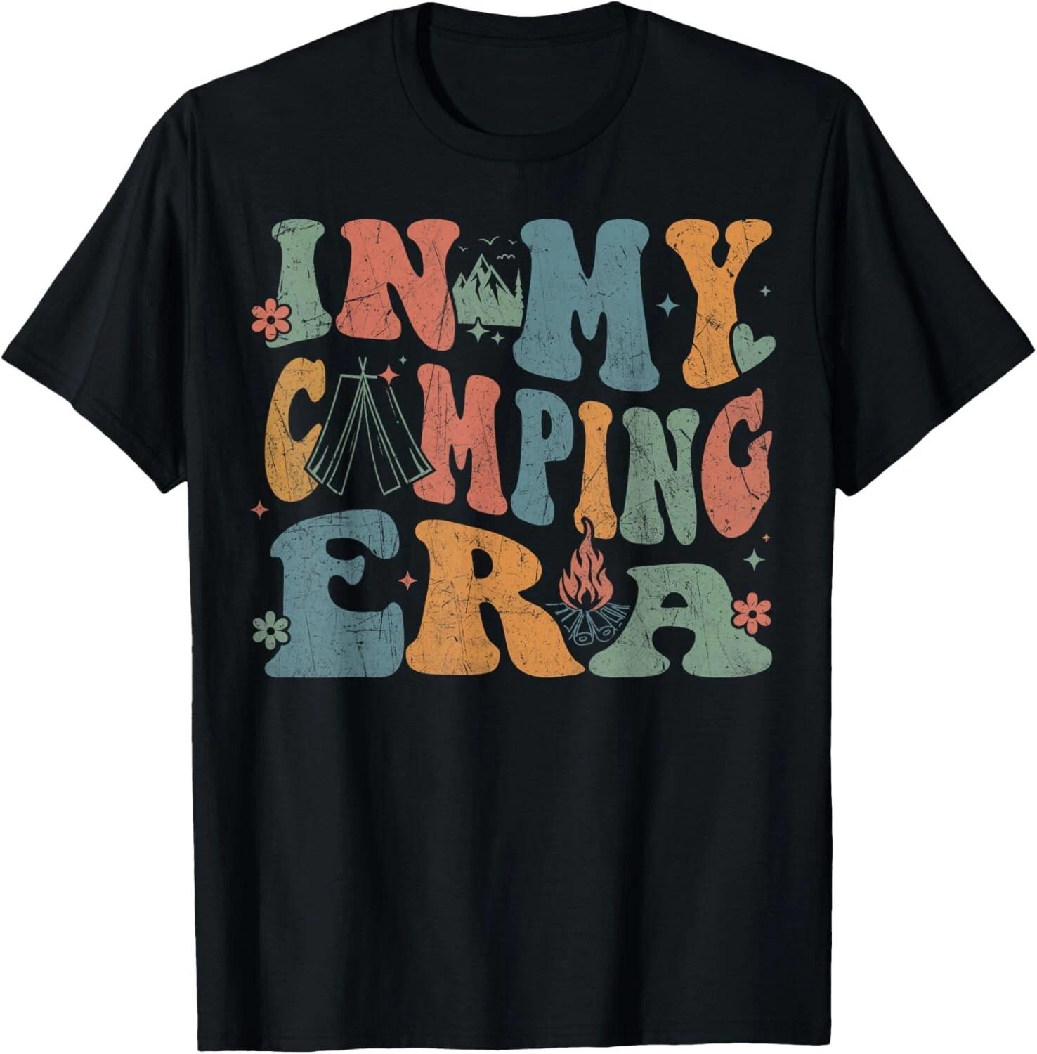 Camping In My Camping Era Retro Groovy Summer Funny Camping Gift Unisex T-Shirt 2XL
