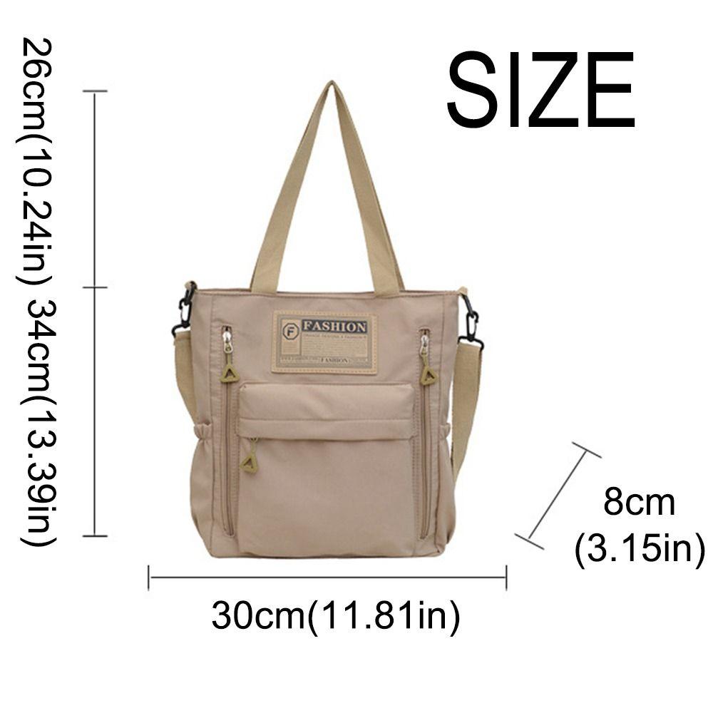 Large Capacity Student Tote Bag Solid Color Shopping Handbag Women's Shoulder Bag Student Class