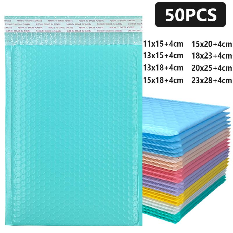 50Pcs Black White Bubble Mailers Poly Bubble Mailer Self Seal Padded Envelopes Gift Bag Shipping Packaging Envelope Bags