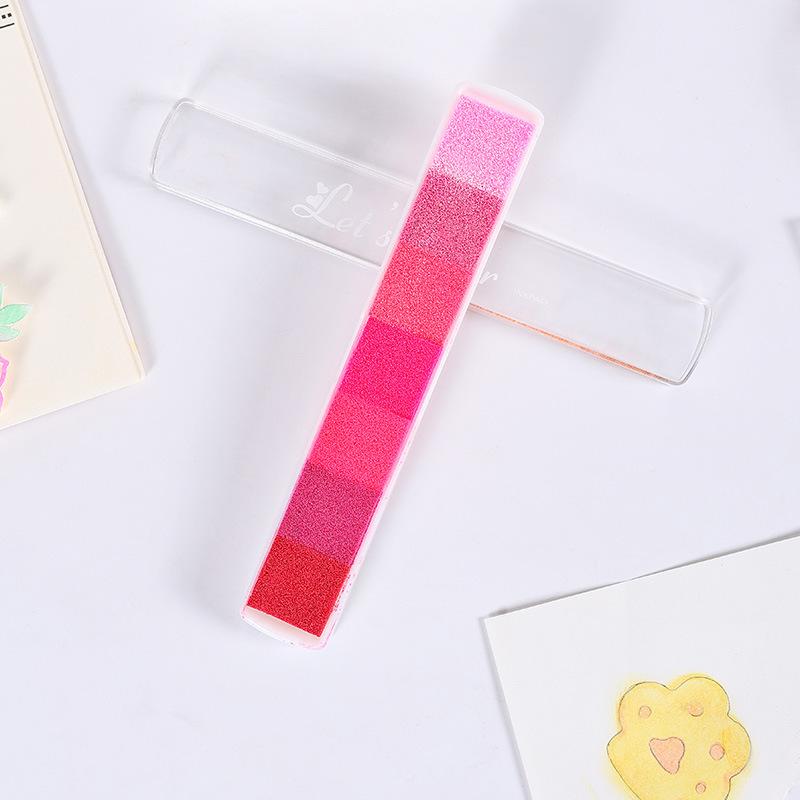 7-color Long Strip Gradient Children's Craft Ink Pads for Scrapbooking Journal Coloring Stamp Fun Kids DIY Fingerprint Painting