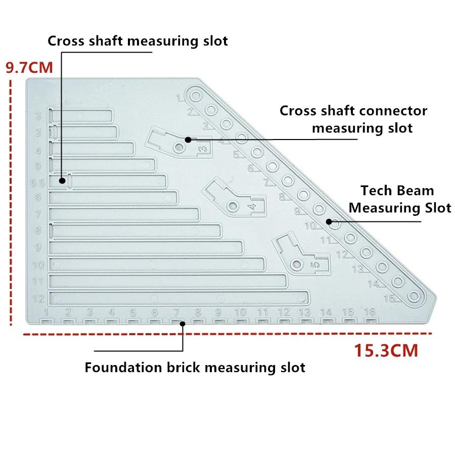 MOC Measuring Ruler Plastic Material Measuring Board Tool Easy Brick Ruler Blocks Multi-functio Construction Bricks Technical Parts Ideal For Children