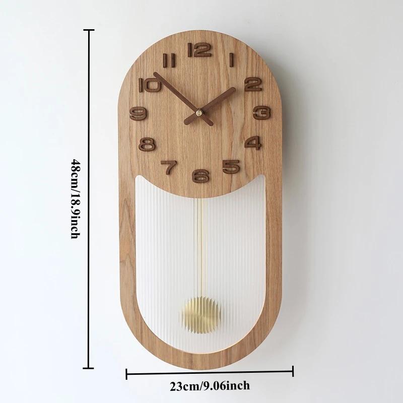 Simple Wall Clocks Nordic Luxury Retro Clocks Elegant Wooden Design Clock Household Entrance Hall Aesthetic Home and Decoration
