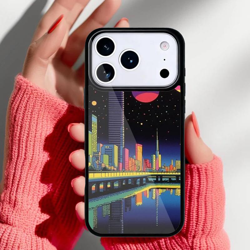 City Pop Art At Night Phone Case for iPhone 17 16 15 14 13 Pro Max Back Cover for 12 11 Pro Coque