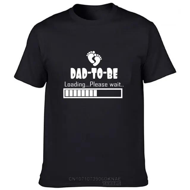 Present for New Daddy TShirt Fashions Dad To Be Loading Please Wait Funny Tee for New Father Announcement Shirt Men Shirt S