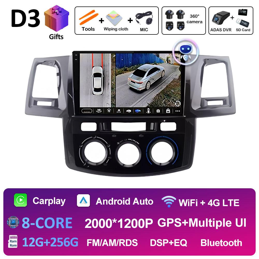 Smart System Wireless Carplay For Toyota Fortuner HILUX Revo Vigo 2007 2018 2019 - 2015 Android OS Car Multimedia Radio Player
