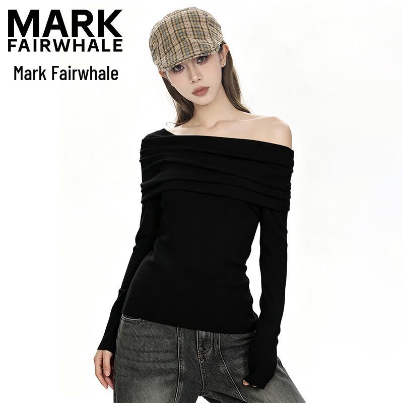 MARK FAIRWHALE Off-Shoulder Slim Knit Top
