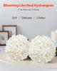 SucceBuy Artificial Flowers Real Looking White Silk Fake Hydrangea Bulk Faux Bridal Shower with Stem for DIY Wedding Bouquets