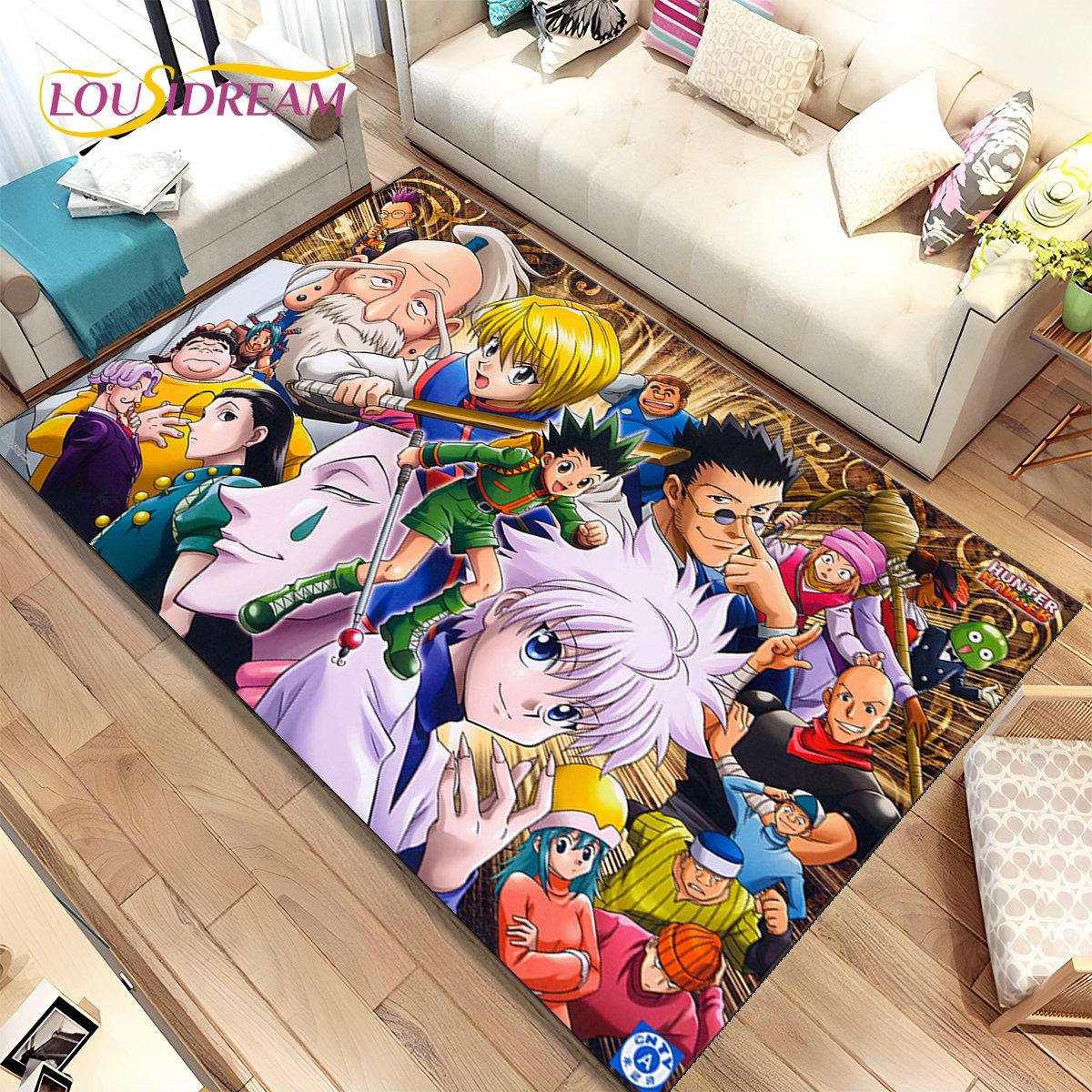 

Аниме Hunter×Hunter HxH Коврик с рисунком из мультфильма, Коврик для гостиной, спальни, дивана, коврик для украшения, детские игры, нескользящий напольный коврик 40x60cm