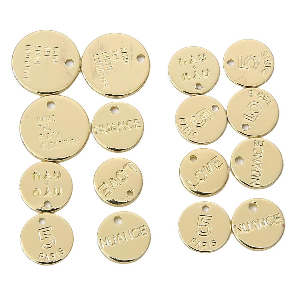 Kupfergravierter kreisförmiger Anhänger für DIY-Schmuckherstellung, Bastelzubehör