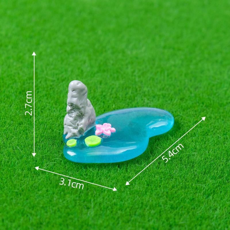 Mini Resin Pond Ornaments Koi Duck Lotus Theme Smooth Texture Small Decor for Indoor Bonsai Garden Decor