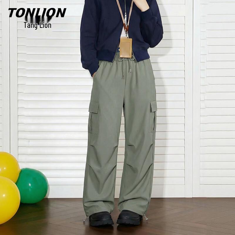 TonLion Women's High-Waist Straight Leg Cool-Feel Cargo Pants