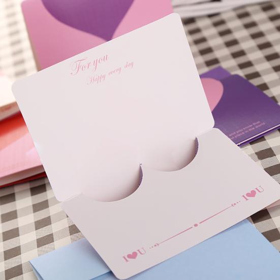 Convenient Blessing Card Space-saving Paper Foldable Eye-catching Long Lasting Greeting Card for Girls