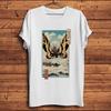 Japan Traditional Ukiyoe Irradiated Moth Kaiju,Funny Anime TShirt,White Casual Short Sleeve Str