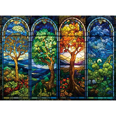 Cztery pory roku w lesie, ilustracja układanki, 500 elementów, popularna koreańska układanka