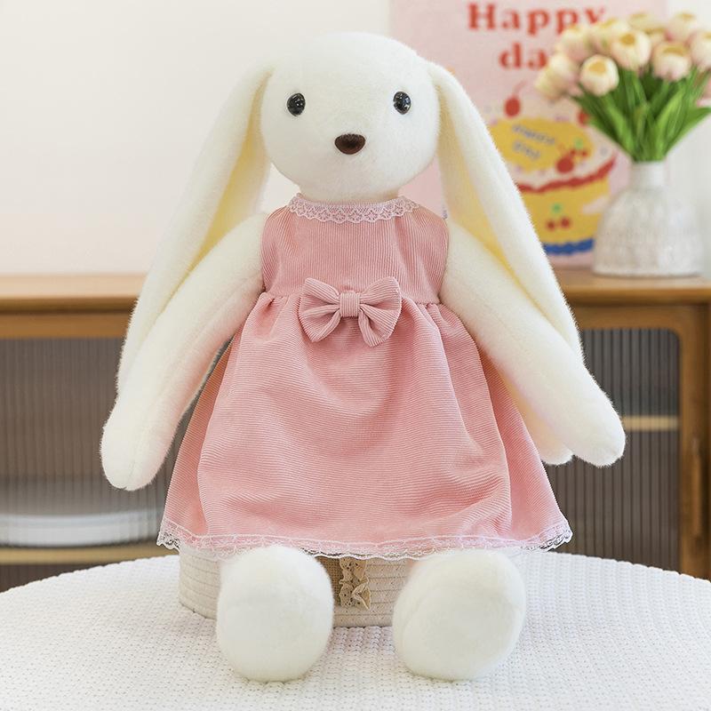Pastoral rabbit plush toy cute long-eared rabbit doll sleeps with rag doll