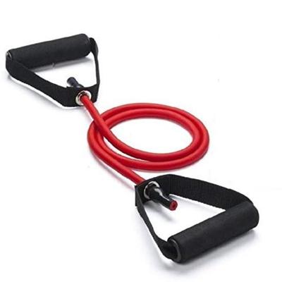 KD Resistance Band Toning Tube with Door Anchor (15-50 Lbs) Medium Heavy E Heavy Exercise Home Workout Strength Training and Weight (Medium, Red)