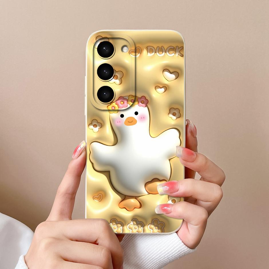 Case For Samsung Galaxy S23 FE Plus Ultra Cute Goose Cat Fall Prevention Portable Bumper For Samsung S23FE S23+ S23Ultra Funda