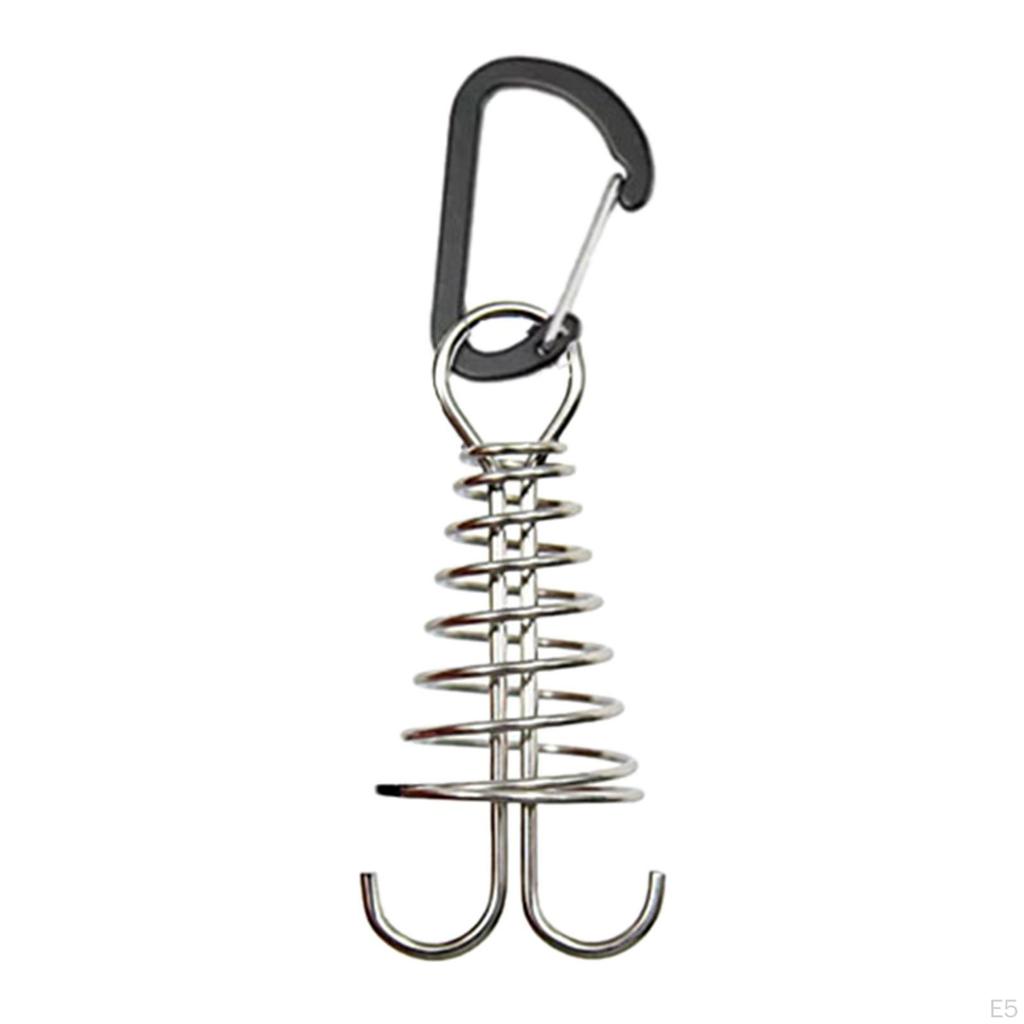 Stakes Deck Anchor Peg, with Spring Buckle Awning High Strength Tool Carabiner Clips Peg for Camping