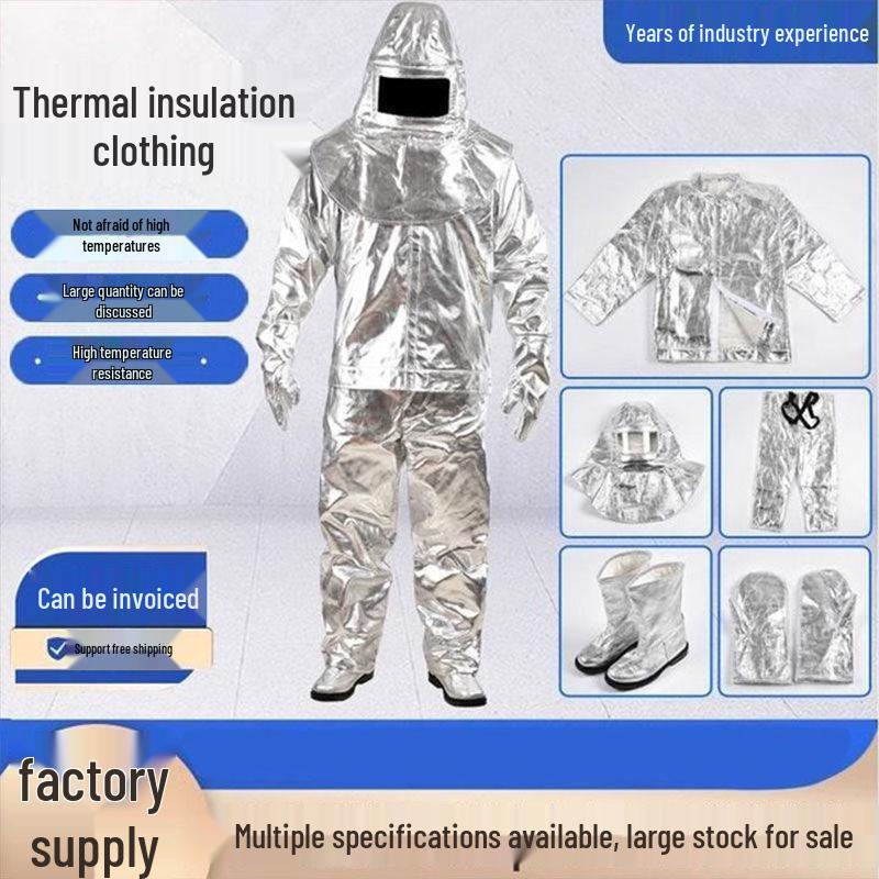 High-Temperature Aluminum Foil Heat-Resistant Suit 500-1000°C - Thickened, Split, Full-Body Protective Gear for Men and Women