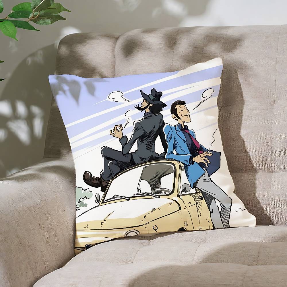 Anime L-Lupin The T-Third Pillow Case Cushion Cover Soft Cute Throw Pillow Case For Car Sofa Pillowcase Polyester With Zipper