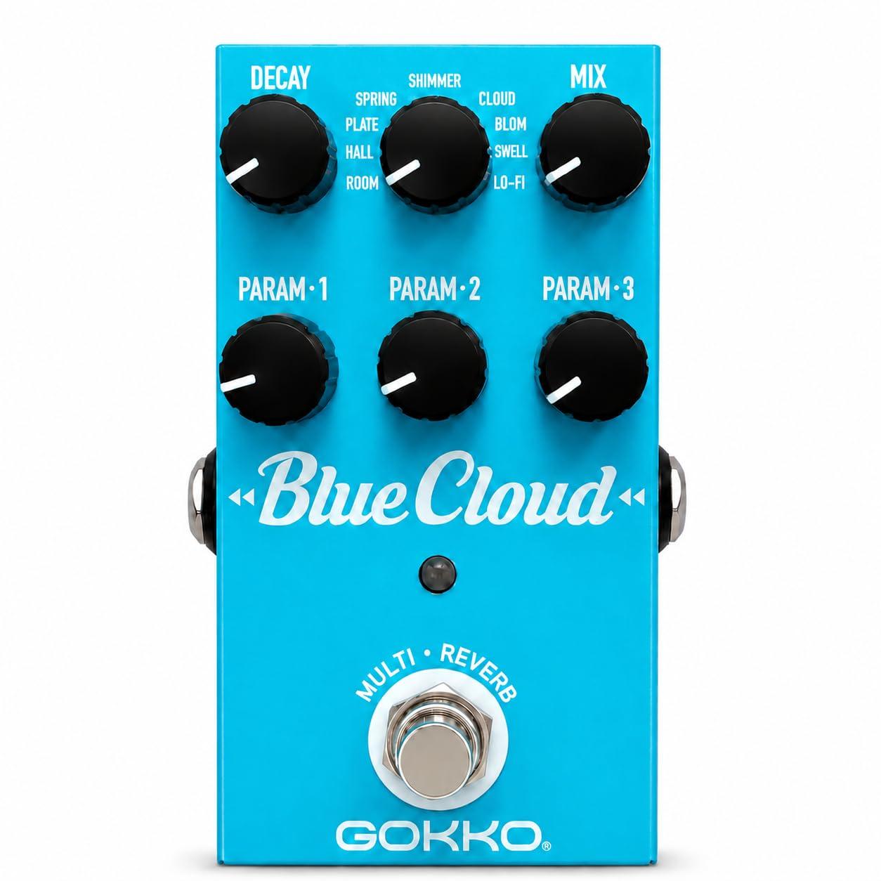 Blue Cloud Педаль эффектов для гитары 9 режимов реверберации Стерео True 9В DC GK-71 Мульти-реверберация – (Комната, Зал, Тарелка, Весна, Мерцание, Облако, Цветение, Набухать, Лоу-фай) – белый
