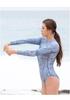 Women's Long Sleeve Jellyfish Wetsuit - Sun Protection One-Piece Swimsuit with Slimming Belly Coverage