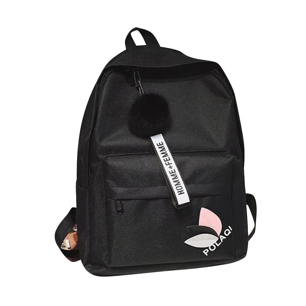 Large Capacity Printed Leaves Backpack Printed Leaves Canvas Rucksack Student Schoolbag  Female