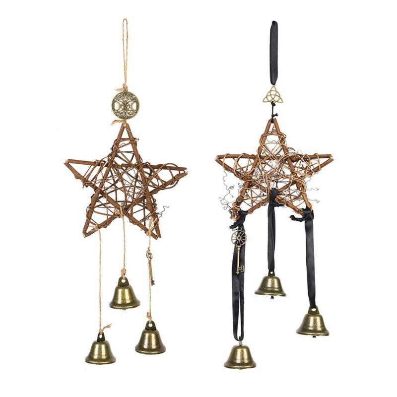 Wall-hung Door Handles Wind Chime Rattan Rings Pray for The Blessing of Bell Witch Wind Chimes