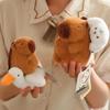 Lovely Cartoon Capybara Plush Keychain Stuffed Animal Doll Toy Kawaii Stay Wire Crocodile Goose Dog Key Bag Pendant Girl Gifts