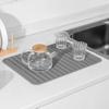 Silicone Dish Drying Mat Heat-resistant Silicone Mat for Kitchen Counter Sink Refrigerator or Drawer Liner Easy Clean Sink Mat